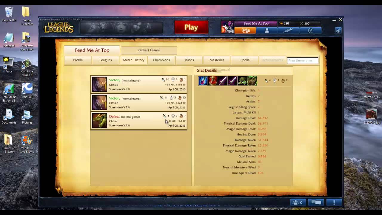 league of legends my account
